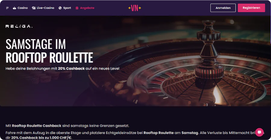 Vegas Now Cashback Angebot